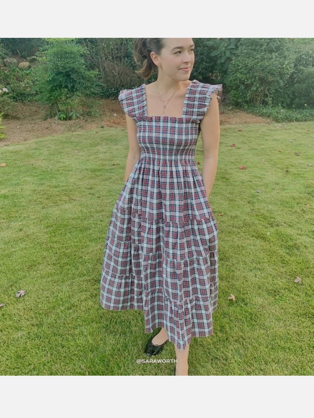 Hill house home multi tartan Ellie nap dress XS - Picture 2 of 8